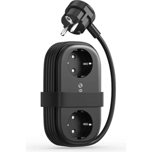 ORICO Разклонител с 2xAC контакта и захранване с 2хUSB-C и 2хUSB-A портове за мобилни устройства - Orico AP3 GaN 6-in-1 Power Strip 65W (черен) (ORICO-AP3-2A2U2C-65-EU-BK-EP)