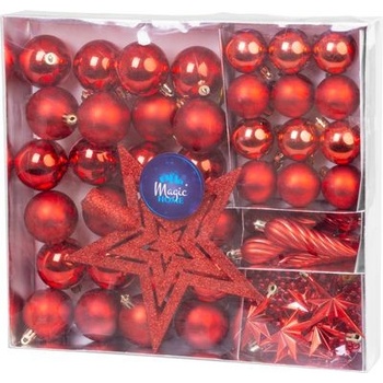 MagicHome Gulesada 50 ks 4-5 cm strieborné hviezda girlanda šiška na vianočný stromček