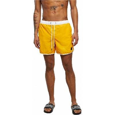 Dvoubarevné retro šortky na plavání Urban Classics Barva: bílá - mangová, Velikost: XXL