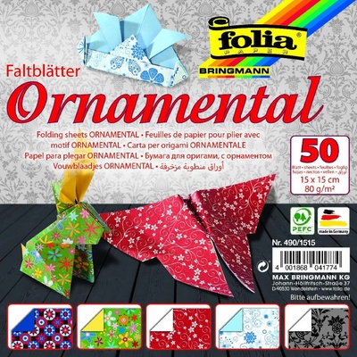 Folia Bringmann Origami papír Ornamental 80g/m2 50 listů 15x15 cm