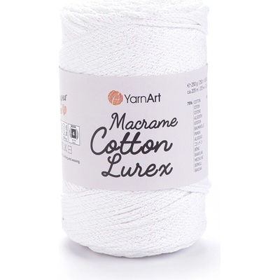 Yarn Art Macrame Cotton Lurex 721 bílá