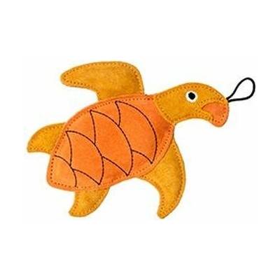 Kiwi Hračka pes LEATHER TURTLE kůže,oranžová 21 cm