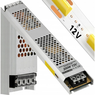 BERGE Tenký LED zdroj 12V - 200W - 16,67A - IP20 PS-SS-12V-200W