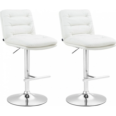 Design-Shop Damar koženka Bílá / chrom 2 ks