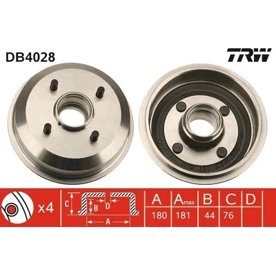 Brzdový bubon TRW DB4028