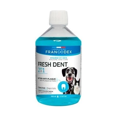 Francodex Fresh Dent 2v1 ústní voda pro psy a kočky 500 ml