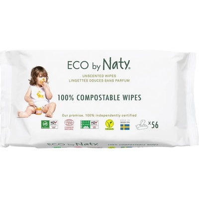 Naty Nature Babycare Eco vlhčené utierky bez vône pre citlivou pokožku 56 ks