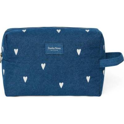 Studio Noos Denim Toiletry toaletní taštička dark blue white hearts