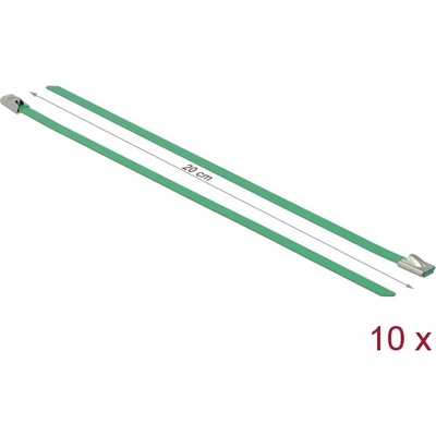Delock Снопчета от неръждаема стомана Дължина 200 x Ширина 4, 6 mm зелени 10 бр