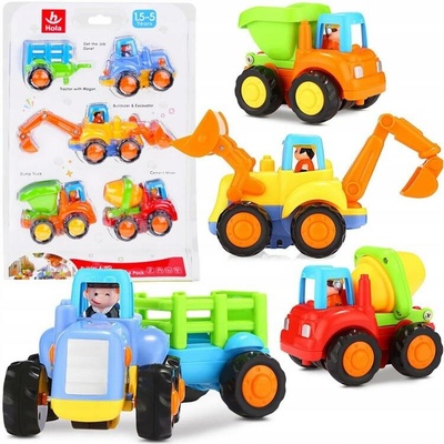 Huile Toys sestava 4 autíček na setrvačník Farm Country Vehicle
