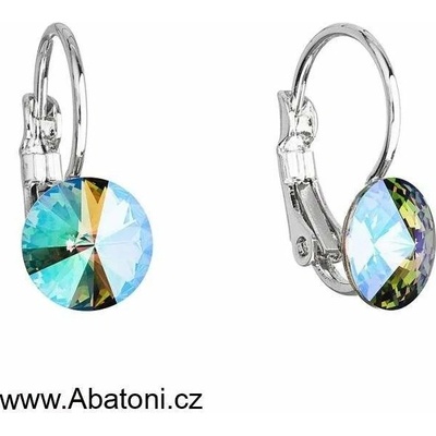 Swarovski Elements Rivoli vlepený krystal Dětské Ocelové náušnice visací zelené fialové kulaté 51031.5 Paradise Shine zeleno-růžová fialová duhová měňavá