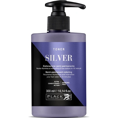 Black Professional Toner Semi-permanent Hair Colour 300 ml полутрайна боя Silver