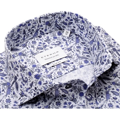 Eterna slim fit košile s modrým florálním vzorem