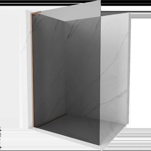 Mexen Kioto L стена за душ Walk-in 90 x 200 см, графит, четкана мед - 800-090-103-65-40 (800-090-103-65-40)