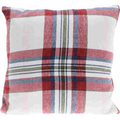 Homestyling vankúš kostka bílá/červená 45x45
