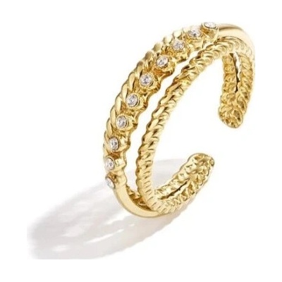 Ornamenti Pozlacený prstýnek Double Ring gold OOR800006