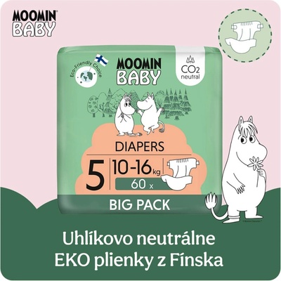 Muumi Baby Moomin 5 Maxi 10-16 kg eko 60 ks