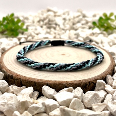 Certom Vícebarevný náramek přátelství - černá, šedá, modrá 0240