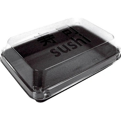 DUNI krabička sushi PS black transparentná 185 × 134x54 mm