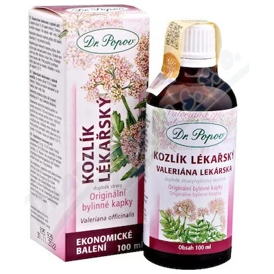 Dr.Popov Bylinné kvapky Valeriána 100 ml