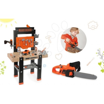 Smoby Black & Decker set pracovná dielňa s vŕtačkou a elektronická motorová píla