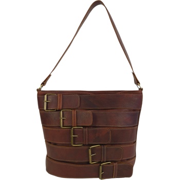 Кафява кожена чанта - Veia