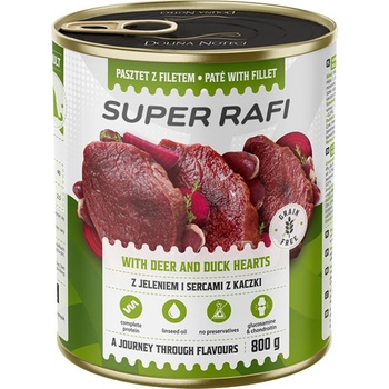 Dolina Noteci ДОЛИНА НОТЕЦ Super Rafi с еленско месо и сърца от патица за кучета 800 г