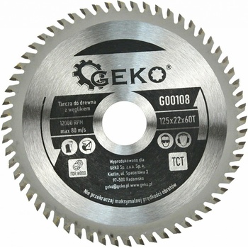 Geko Kotouč pilový s SK plátky 125x22x60T G00108