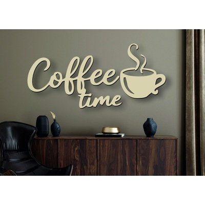 Drevený nápis na stenu – Coffee time