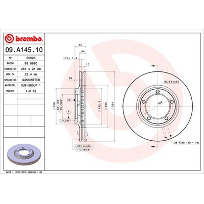 BREMBO Brzdový kotúč 09A14510