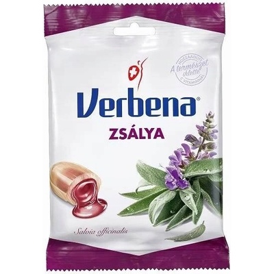 Verbena Plnené bylinné cukríky šalvia s medom a vitamínom C 60 g
