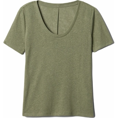 GAP Dámske tričko V-SS LINEN SCOOP khaki