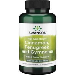 Swanson Cinnamon, Fenugreek and Gymnema, 120 капсули, Swanson (SW1753)