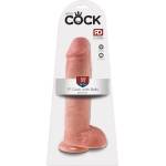 King Cock - дилдо с тестиси и вендуза - 28 см натурален