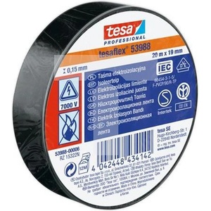 TESA Professional Изолационна лента цвят ЧЕРЕН tesaflex 53988 0.15мм х 19мм, дължина 20м (53988-00006-00)
