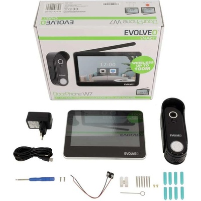 EVOLVEO DoorPhone W7, Sada domáceho bezdrôtového videotelefónu s WiFi čierny (W7-B