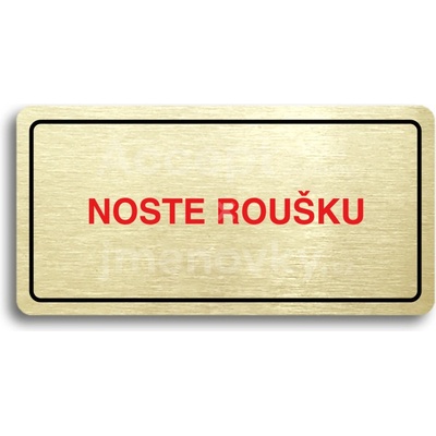 ACCEPT Piktogram NOSTE ROUŠKU - zlatá tabulka - barevný tisk