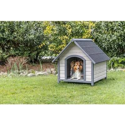 Natura bouda pro psa se sedlovou střechou M-L 83 x 87 x 101 cm šedá