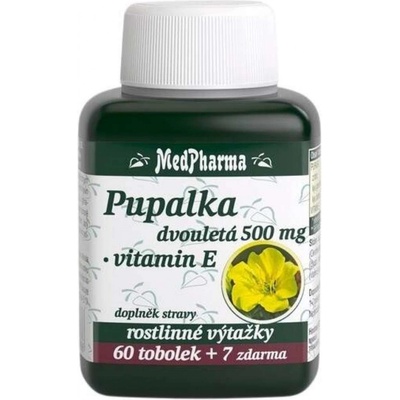 MedPharma Pupalka dvouletá 500 mg + Vitamín E 67 kapslí