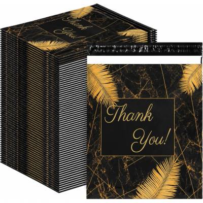 RealG RC129 Kurýrní plastové obálky 255 x 370 mm, 50 ks, Thank You, černé