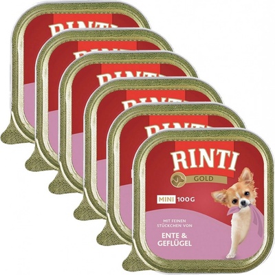 Rinti Gold Mini Adult Dog kačica a hydina 6 x 100 g