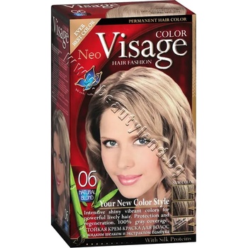 Боя за коса Visage Fashion Permanent Hair Color, 06 Natural Blonde, p/n VI-206006 - Трайна крем-боя за коса, натурално руса (VI-206006)