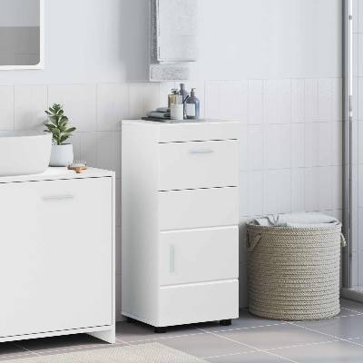 vidaXL Комплект шкафове за баня TULUM Лъскаво бяло 37 x 31, 5 x 82 см (880345)