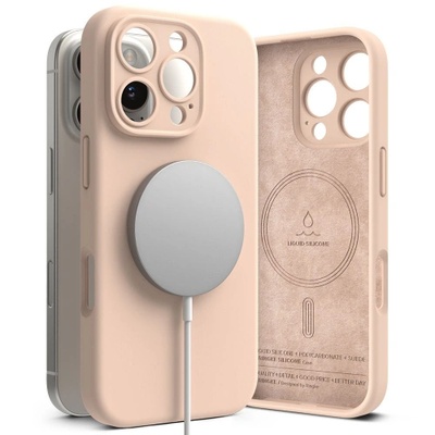 Apple Силиконов калъф с MagSafe за iPhone 16 Pro Max от Ringke Silicone Magnetic , Pink Sand