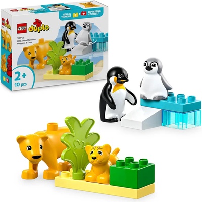 LEGO® DUPLO® 10442 Rodinky divokých zvierat: Tučniaky a levy