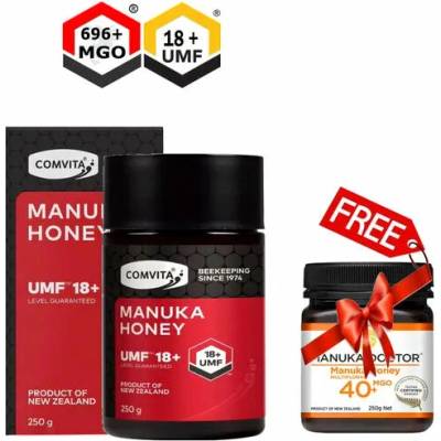 Comvita UMF 18+ 250 g a Manuka Doctor MGO 40+ 250 g