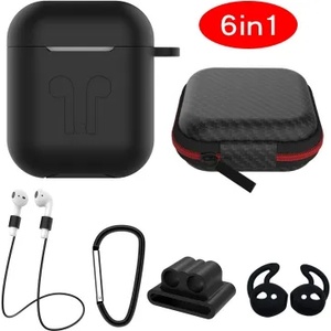 GKK Калъф/Сет за Слушалки Apple AirPods, Silicone Case, Черен (4260587935515)