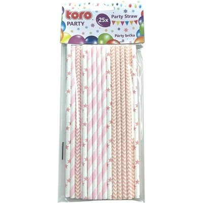 Toro brčka papírová 19,7 cm 25 ks růžová 3ASS