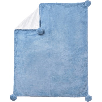 Mayoral Детско одеяло Mayoral - С помпони, светлосиньо (15-09955-058-1)