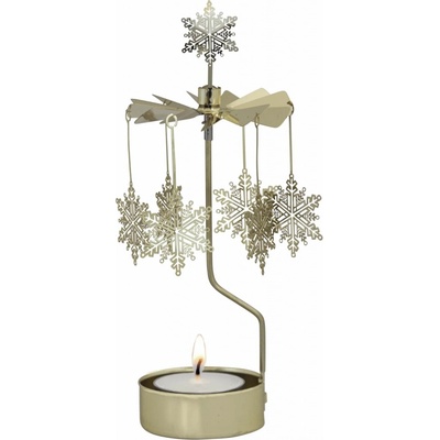 Pluto Design Rotujúci svietnik Snow Star Gold